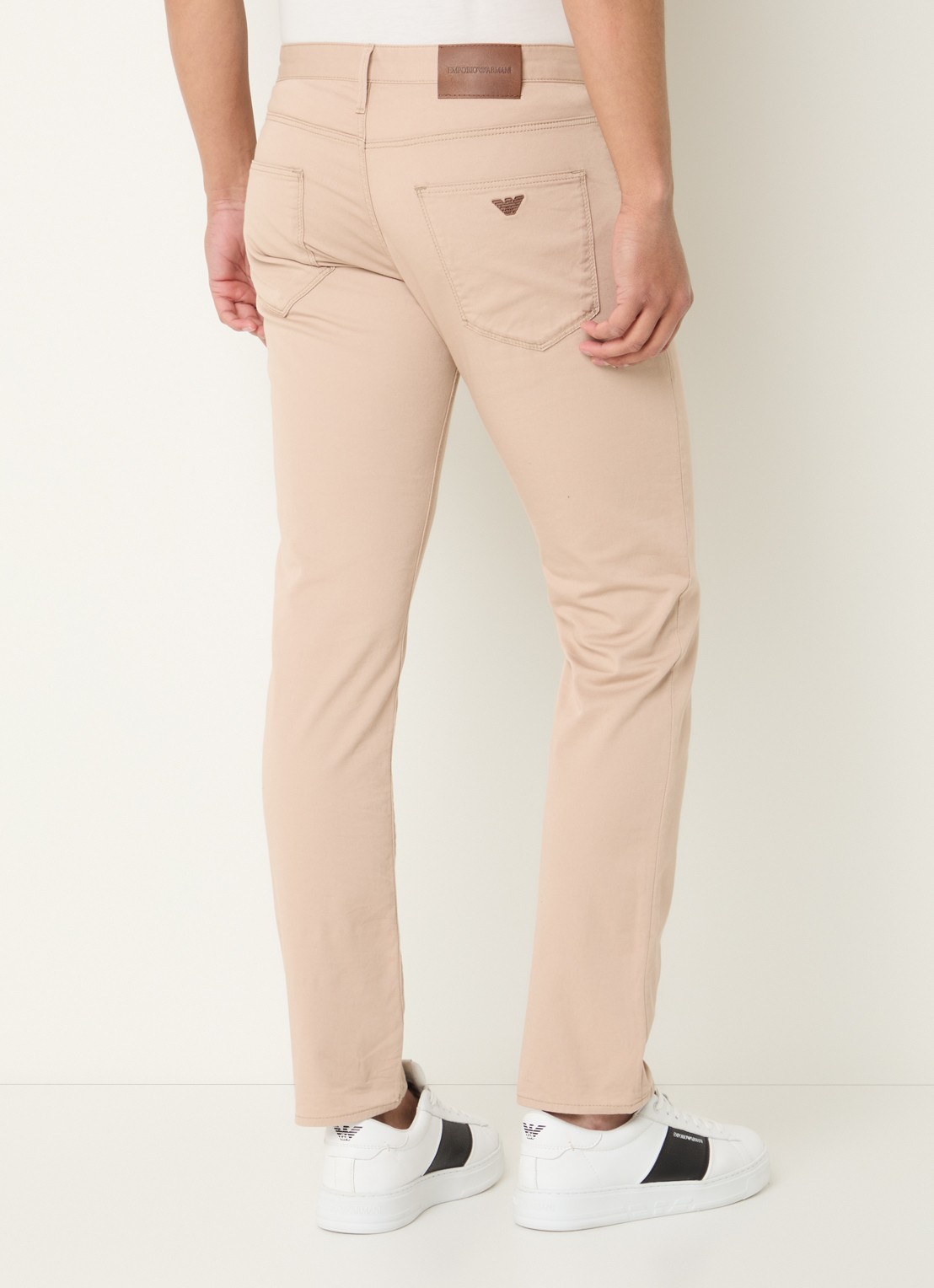 Armani Slim fit jeans met steekzakken - achterkant 3 beige