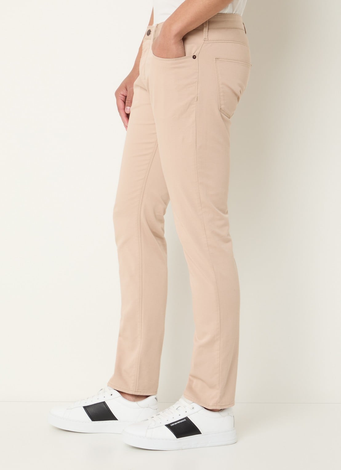 Armani Slim fit jeans met steekzakken - detail 2 beige