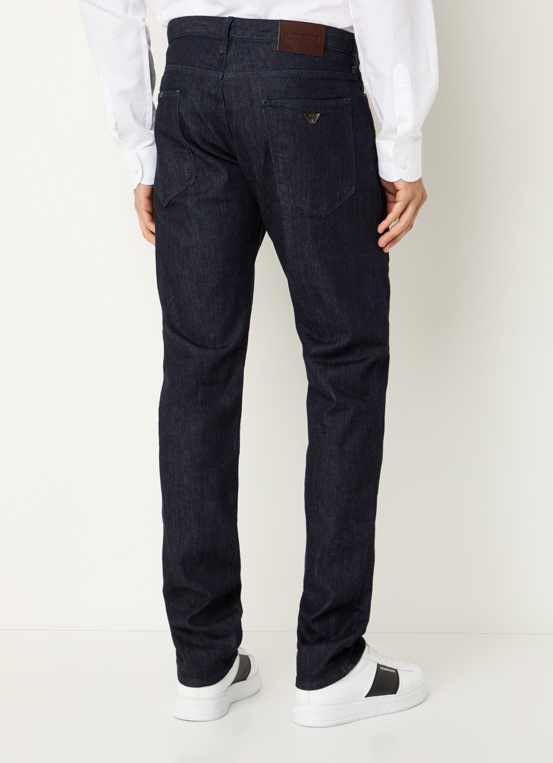 Armani Slim fit jeans met steekzakken - achterkant 5 donkerblauw