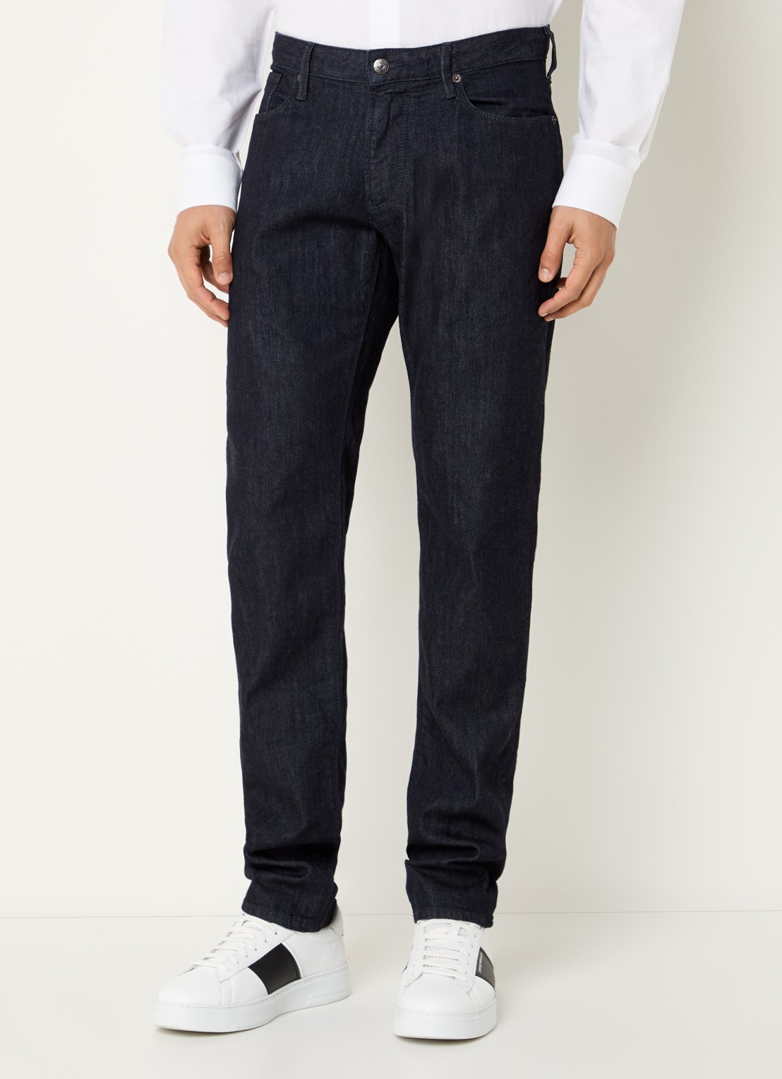 Armani Slim fit jeans met steekzakken - detail 3 donkerblauw