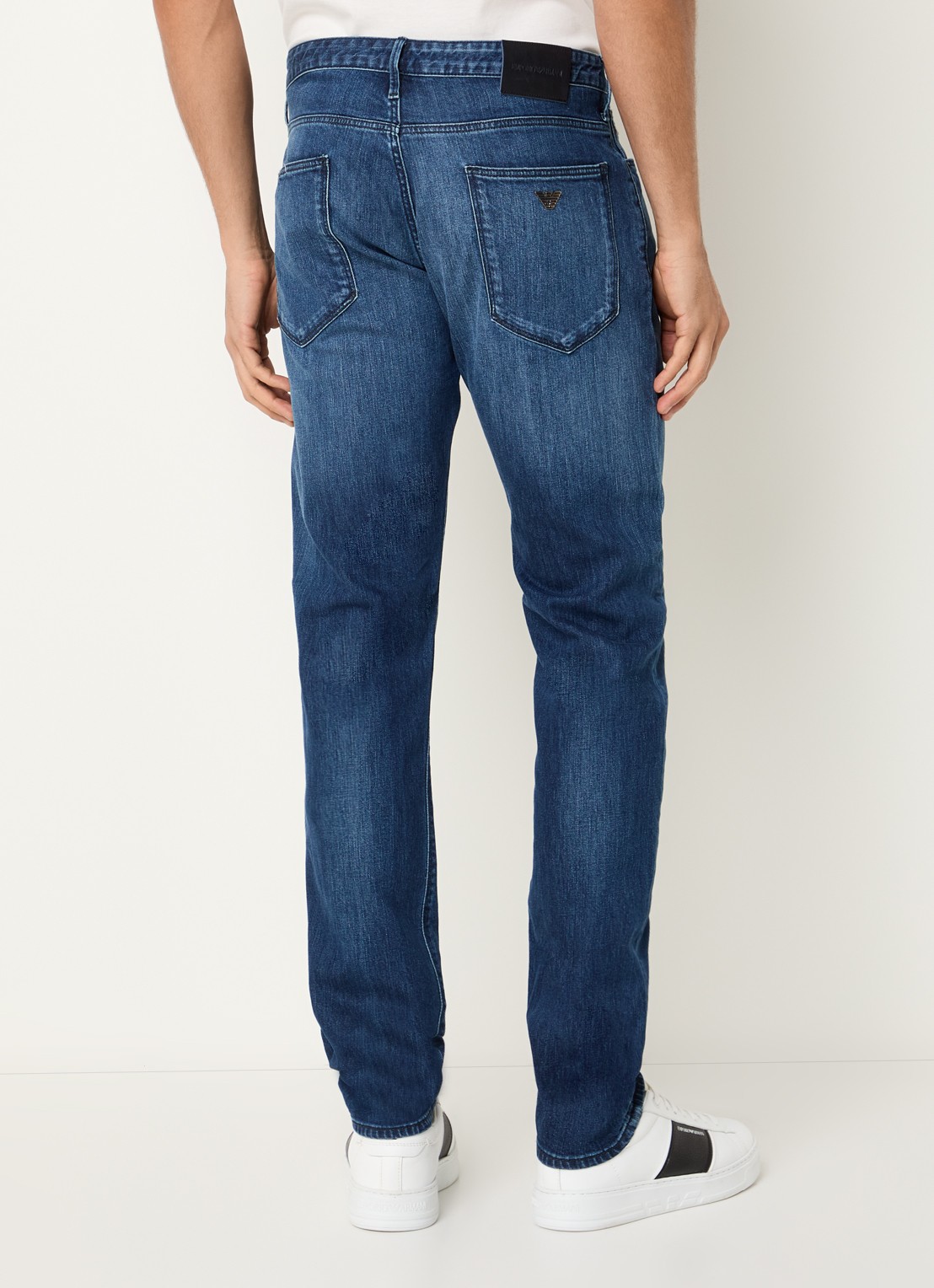 Armani Slim fit jeans met steekzakken - achterkant 5 indigo