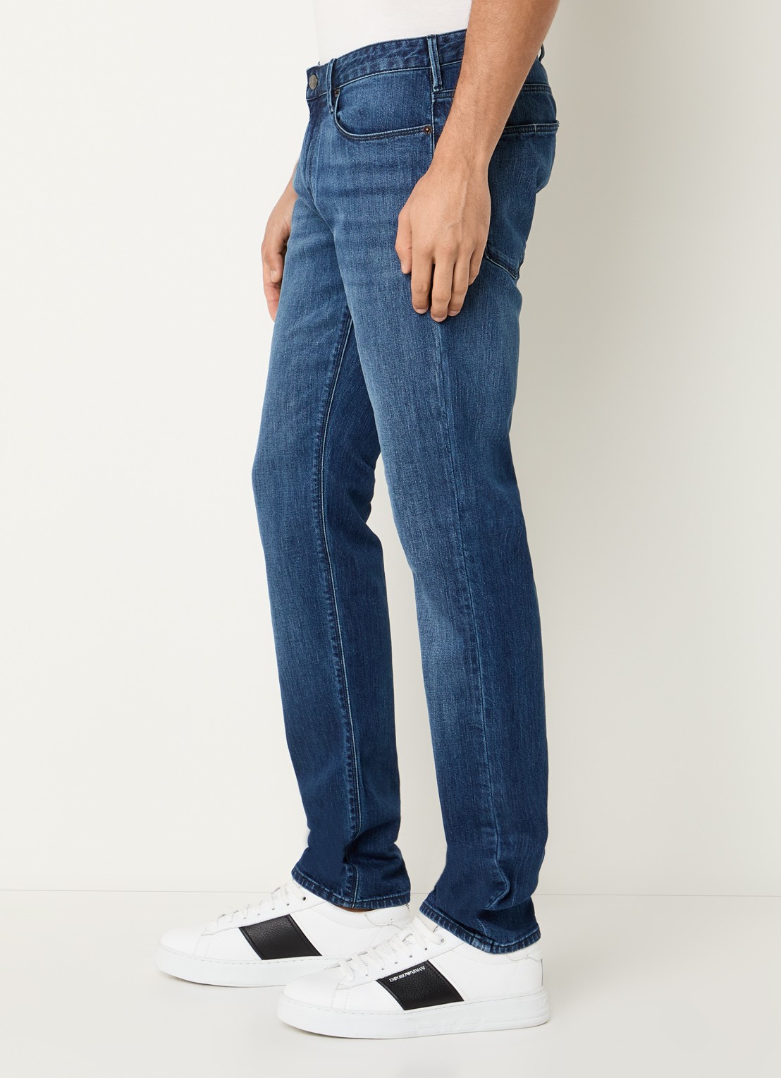 Armani Slim fit jeans met steekzakken - detail 4 indigo
