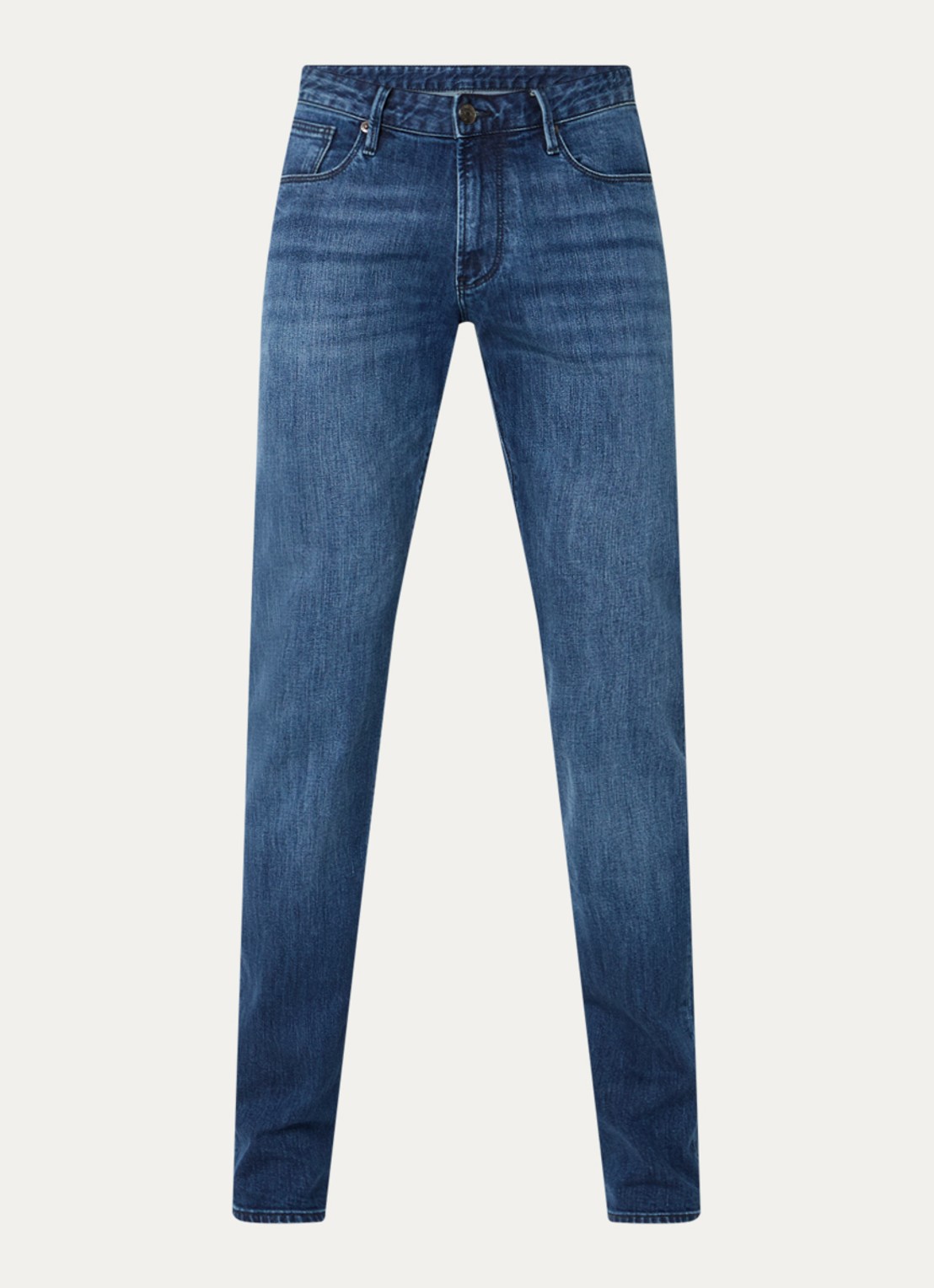 Armani Slim fit jeans met steekzakken - voorkant indigo
