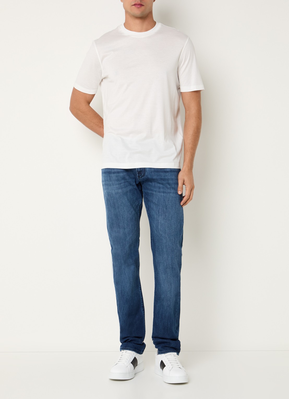 Armani Slim fit jeans met steekzakken - voorkant 2 indigo