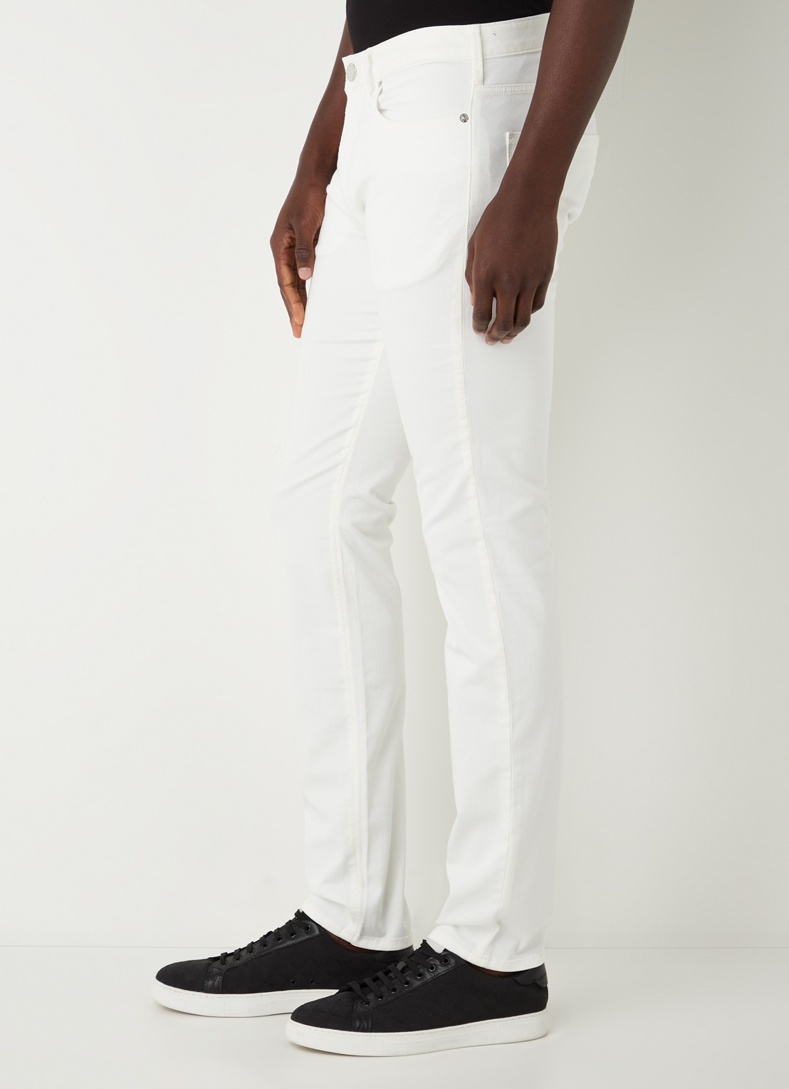 Armani Slim fit jeans met stretch en gekleurde wassing - detail 2 wit