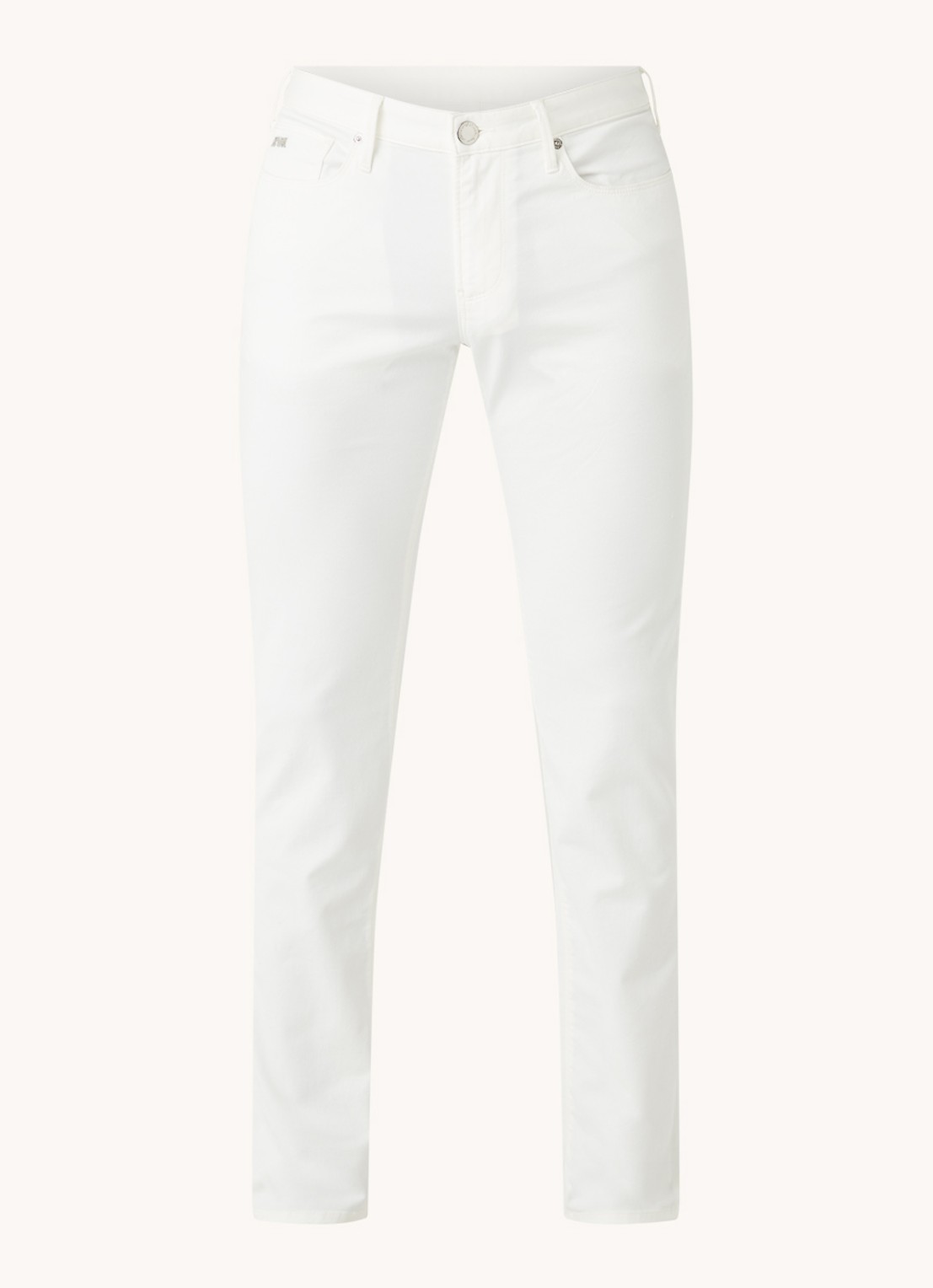 Armani Slim fit jeans met stretch en gekleurde wassing - voorkant 4 wit