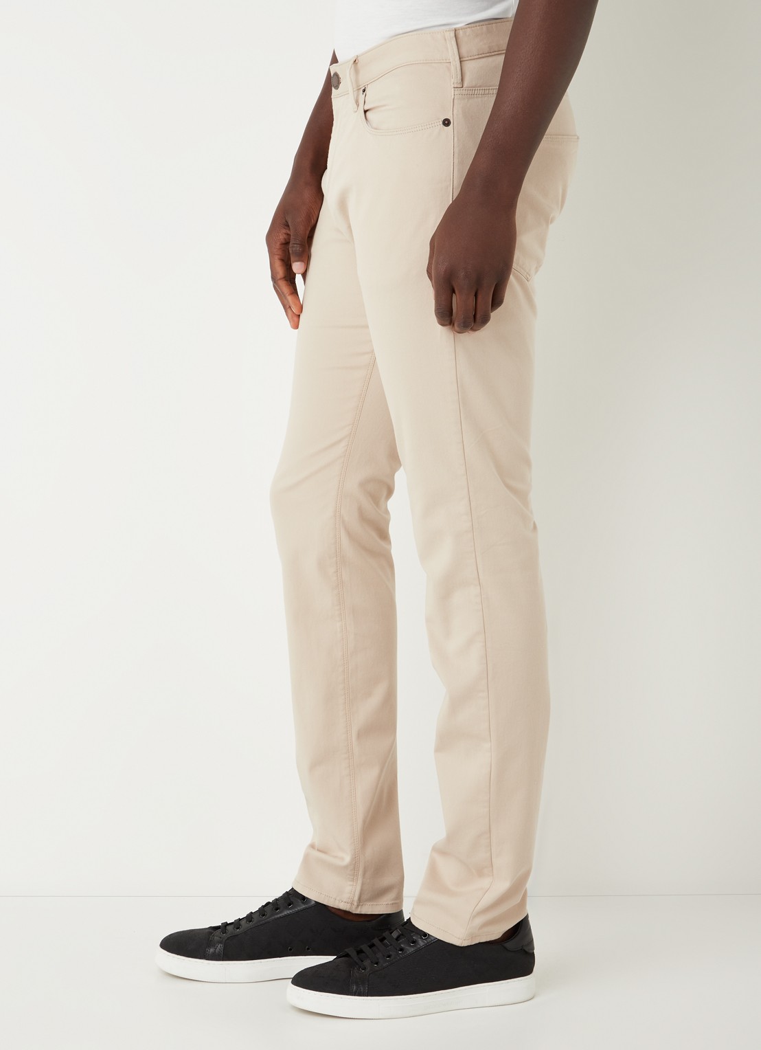 Armani Slim fit jeans met stretch en gekleurde wassing - detail 2 beige