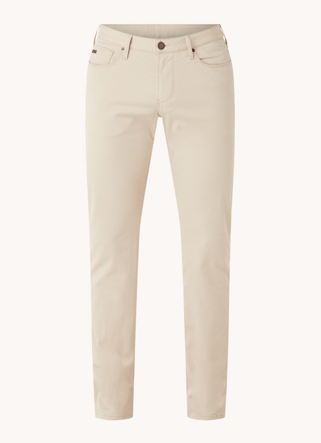Armani Slim fit jeans met stretch en gekleurde wassing - voorkant 4 beige