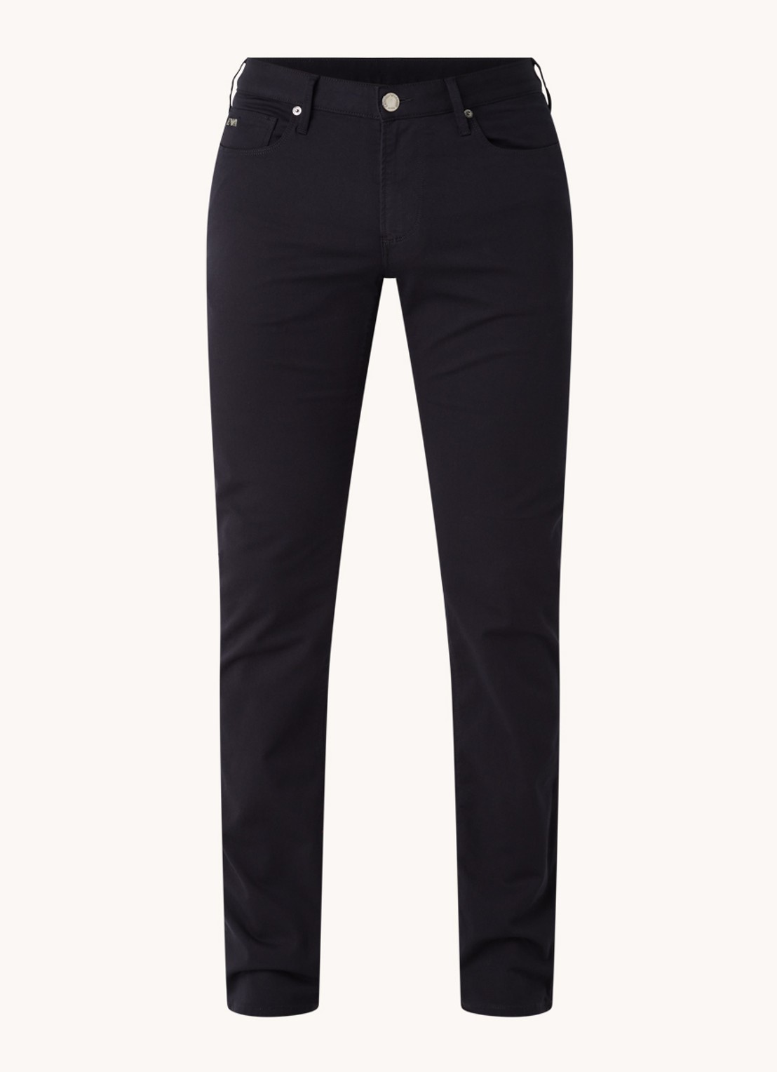 Armani Slim fit jeans met stretch en gekleurde wassing - voorkant 2 donkerblauw