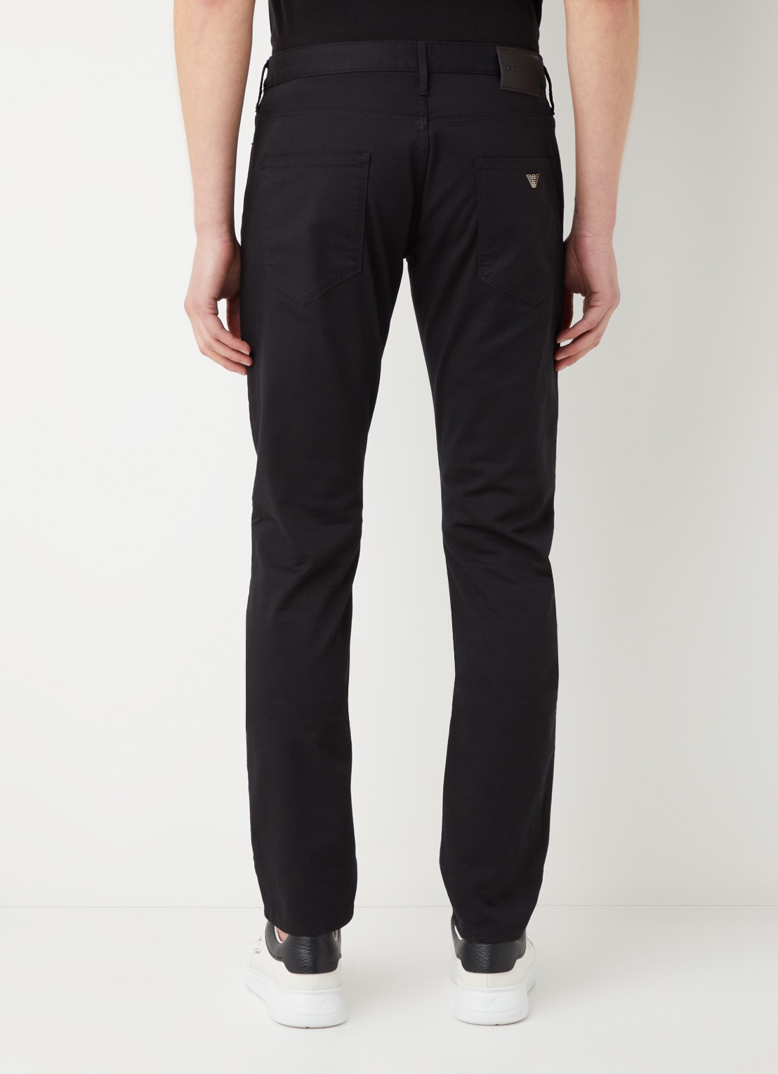 Armani Slim fit jeans met stretch en gekleurde wassing - achterkant 5 zwart