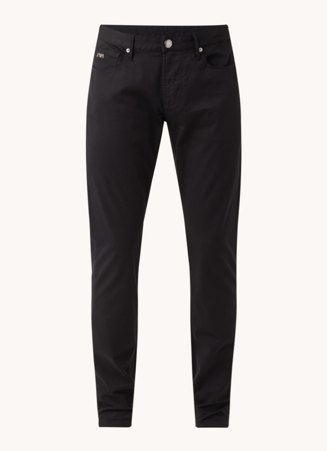 Armani Slim fit jeans met stretch en gekleurde wassing - voorkant 3 zwart