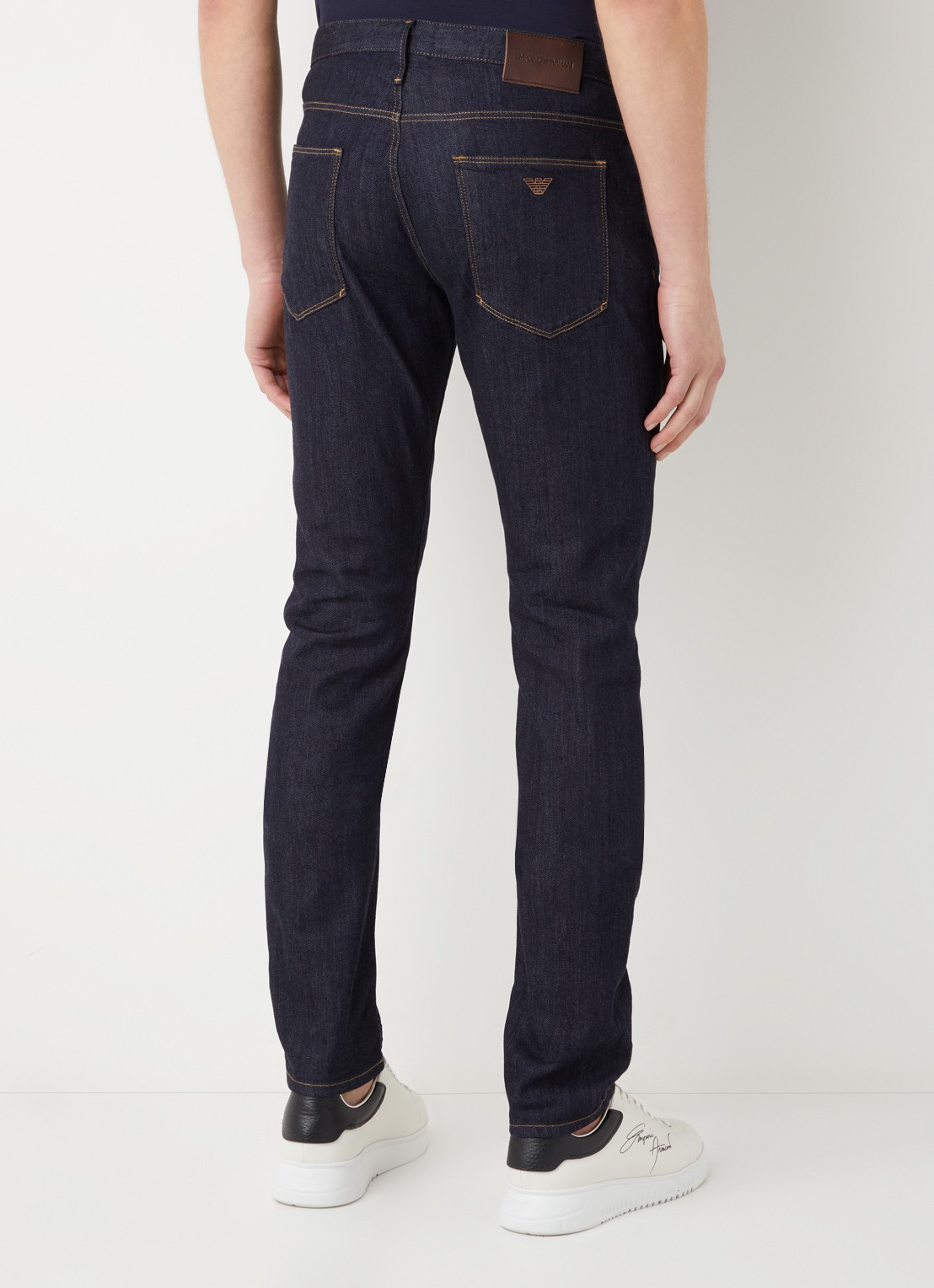 Armani Slim fit jeans met stretch - achterkant 3 indigo