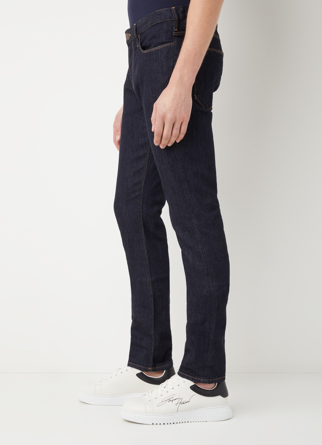 Armani Slim fit jeans met stretch - detail 2 indigo