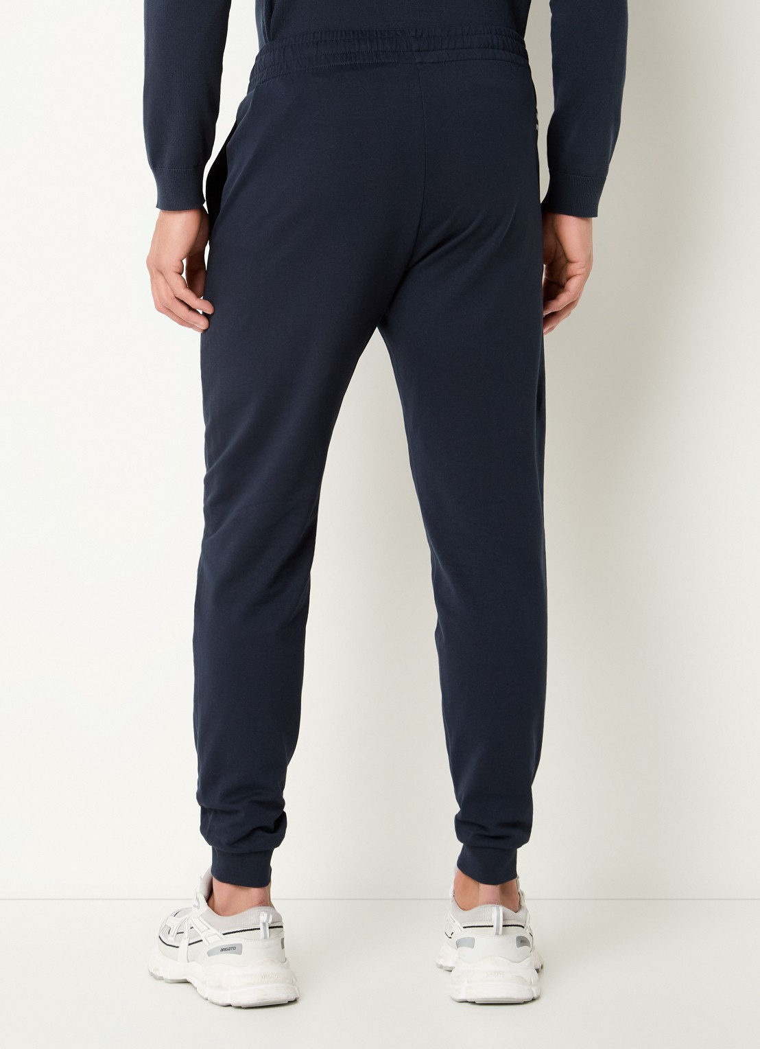 Armani Slim fit joggingbroek met logo en steekzakken - achterkant 3 donkerblauw