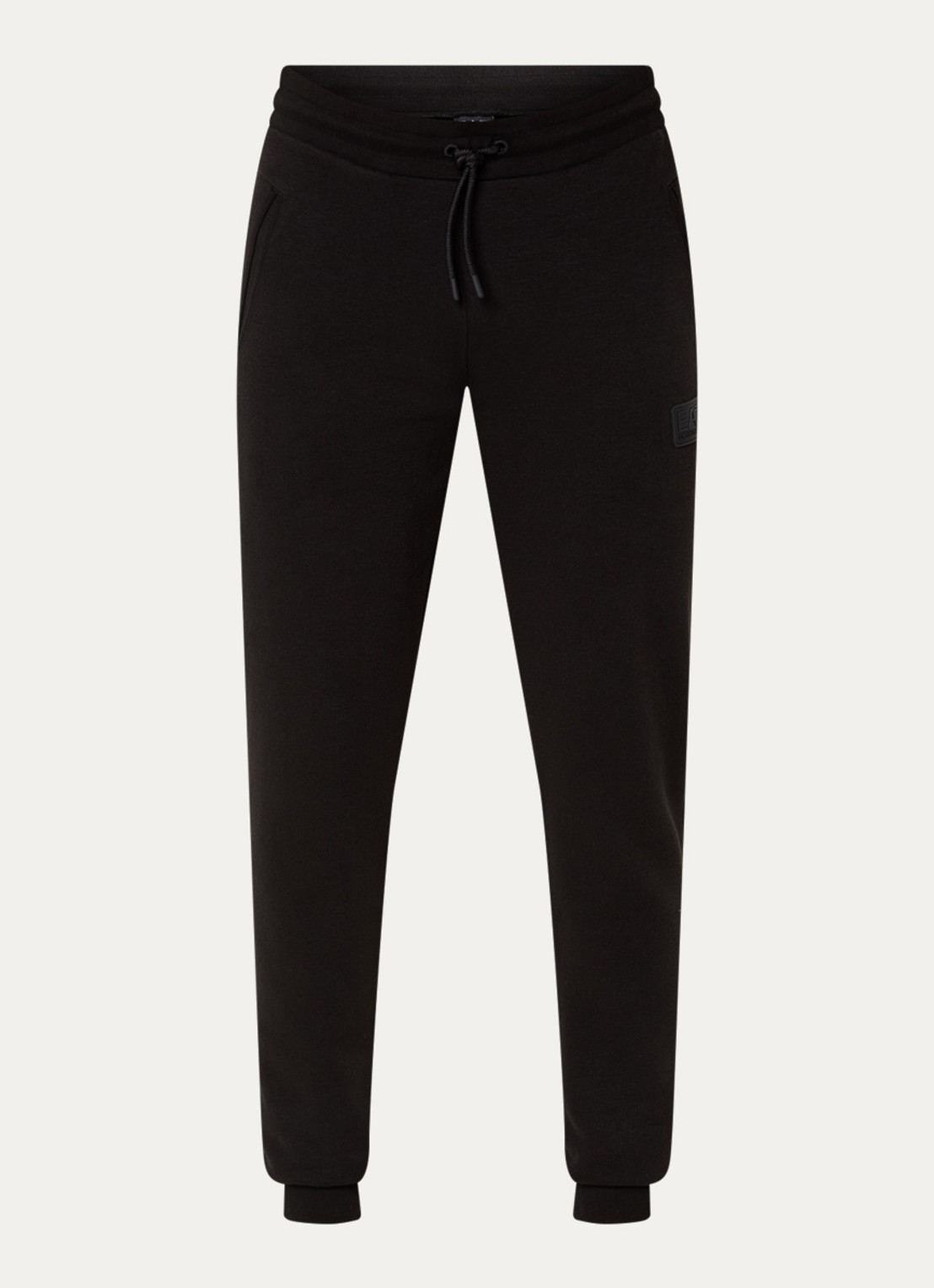 Armani Slim fit joggingbroek met logo en steekzakken - voorkant 3 zwart