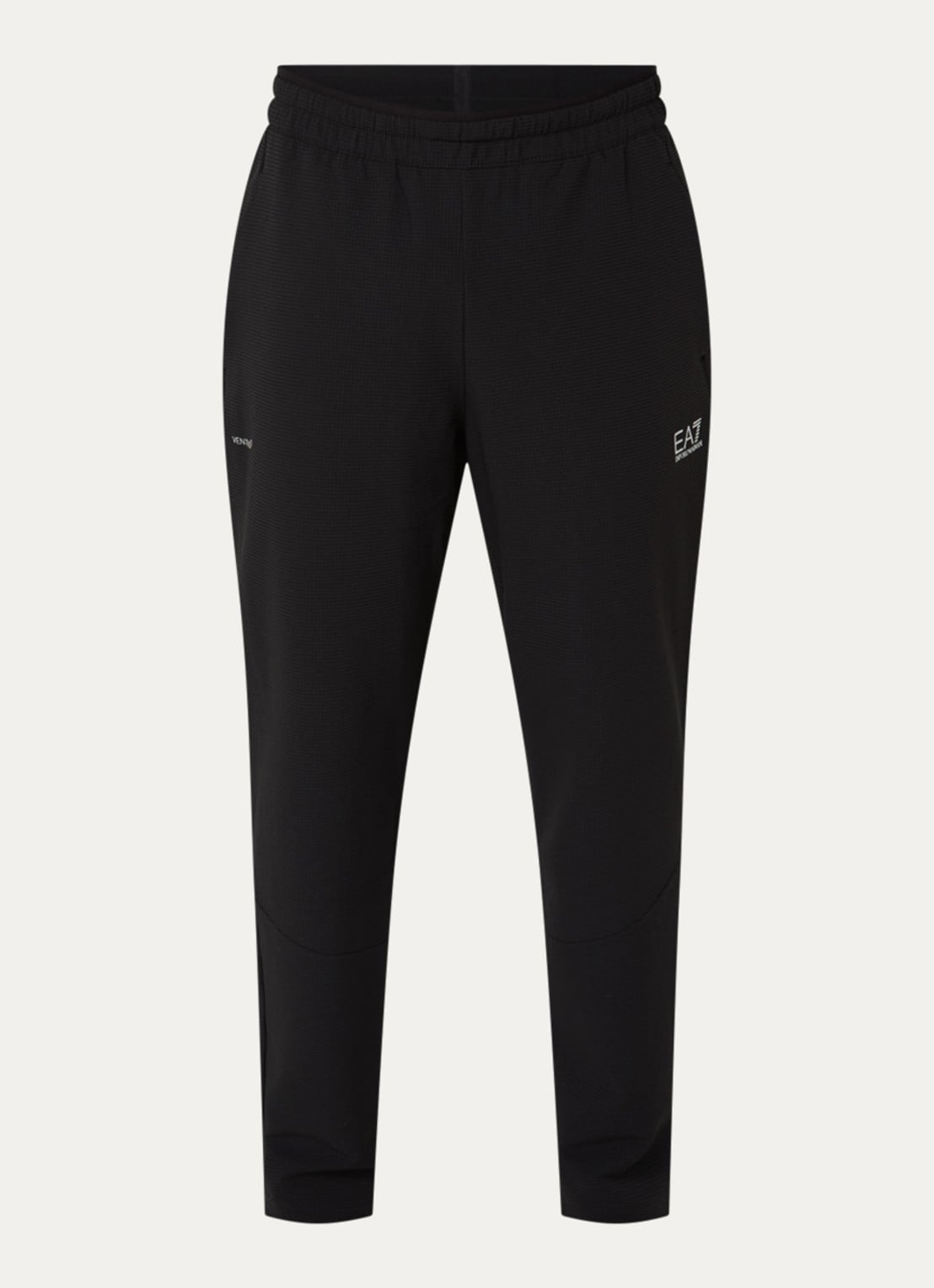 Armani Slim fit joggingbroek met logo en steekzakken - voorkant 2 zwart