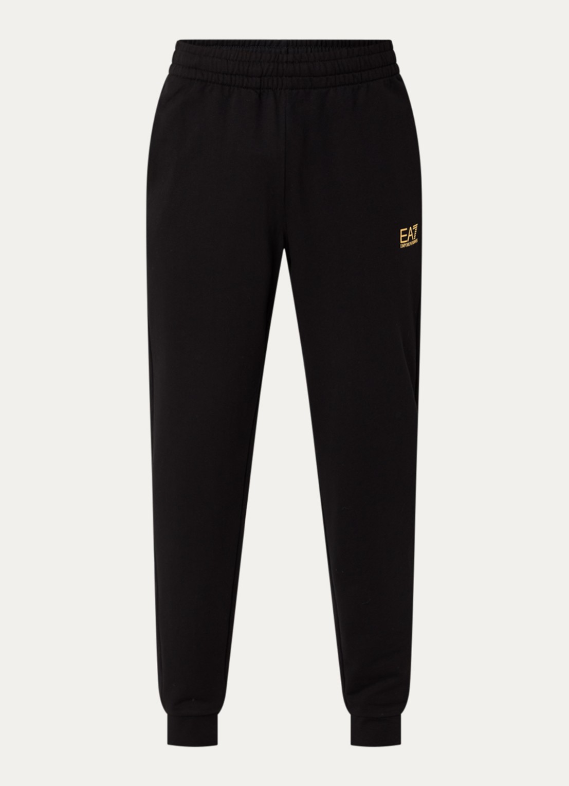 Armani Slim fit joggingbroek met logo en steekzakken - voorkant 3 zwart