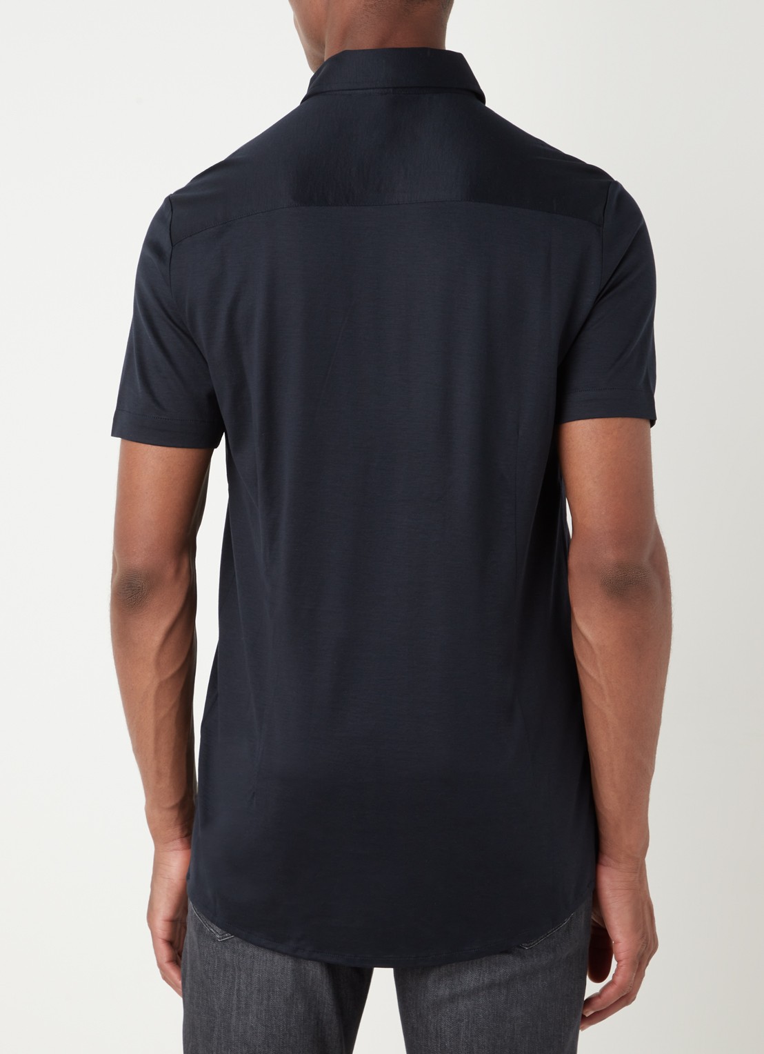 Armani Slim fit overhemd  - achterkant 2 donkerblauw