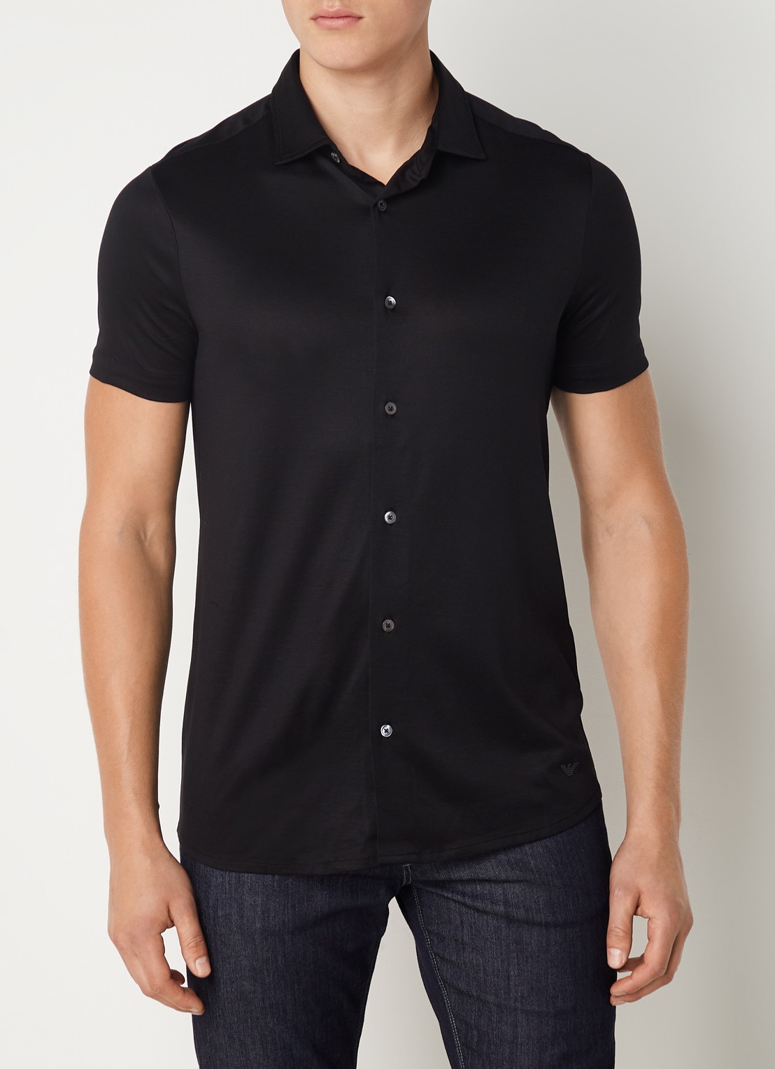 Armani Slim fit overhemd  - detail zwart