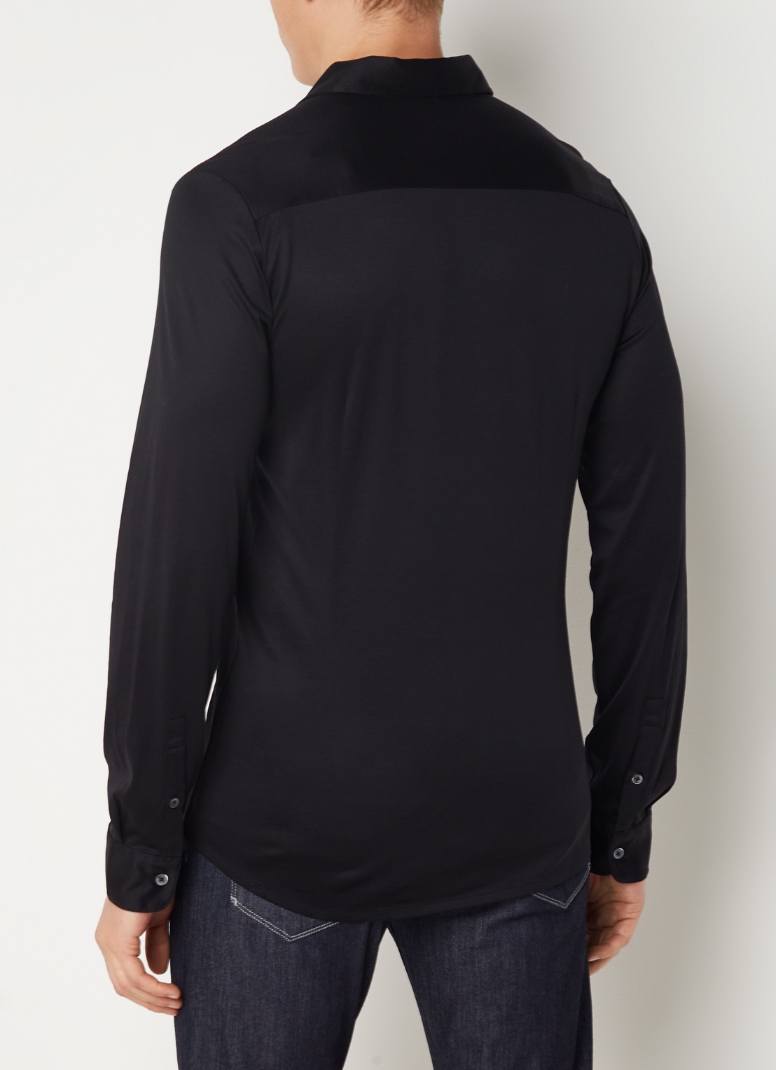 Armani Slim fit overhemd  - achterkant 4 zwart