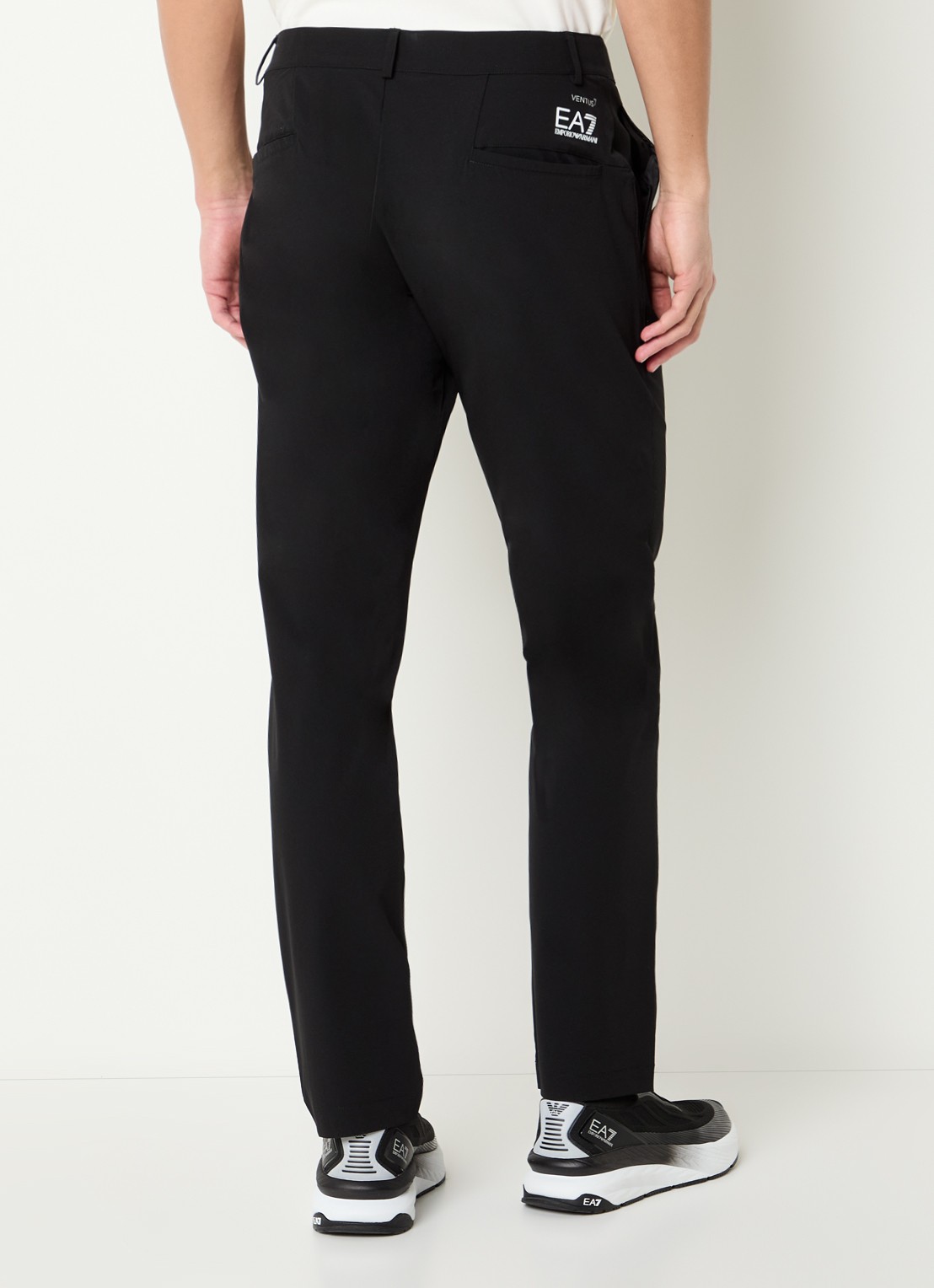 Armani Slim fit pantalon met steekzakken - achterkant 3 zwart