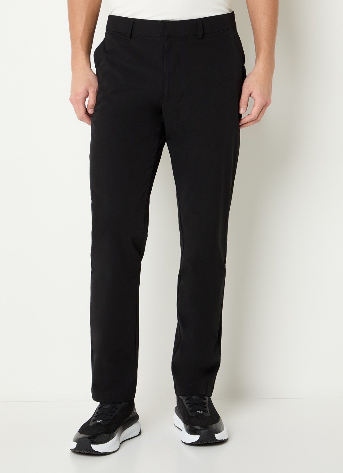 Armani Slim fit pantalon met steekzakken - detail 4 zwart