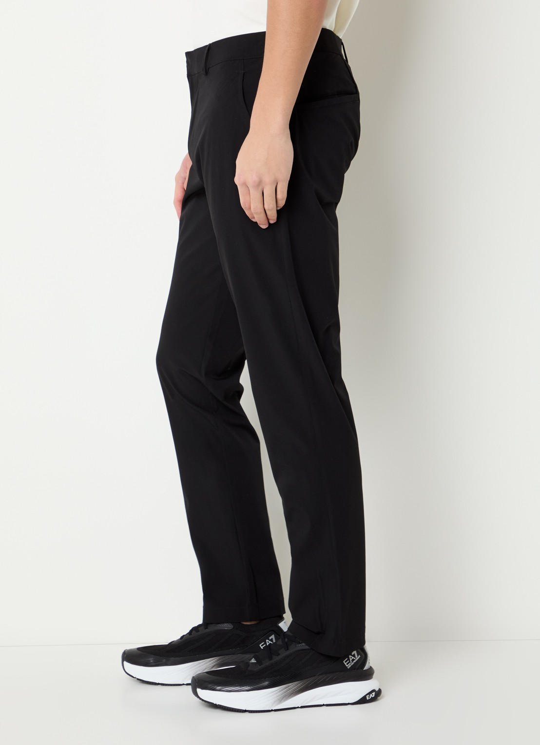 Armani Slim fit pantalon met steekzakken - detail 5 zwart