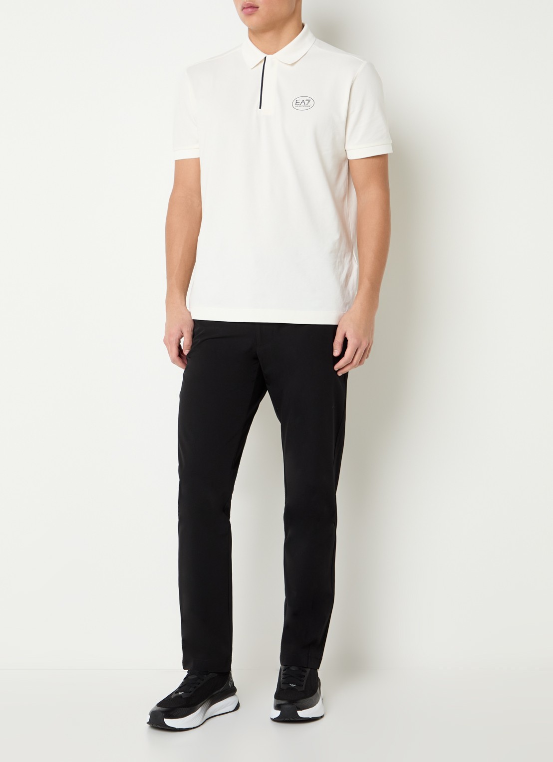Armani Slim fit pantalon met steekzakken - voorkant 2 zwart