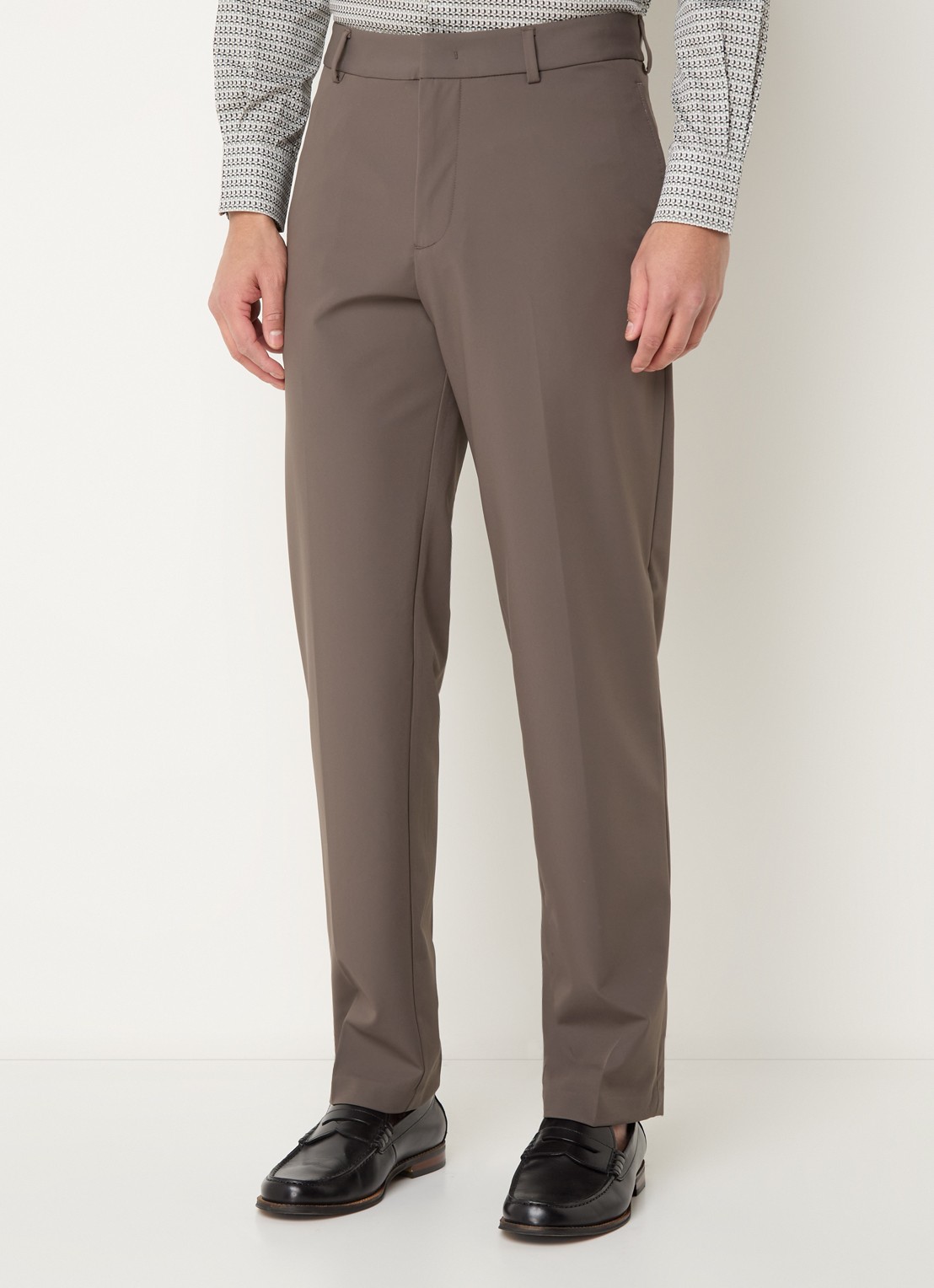 Armani Slim fit pantalon met steekzakken - detail bruin