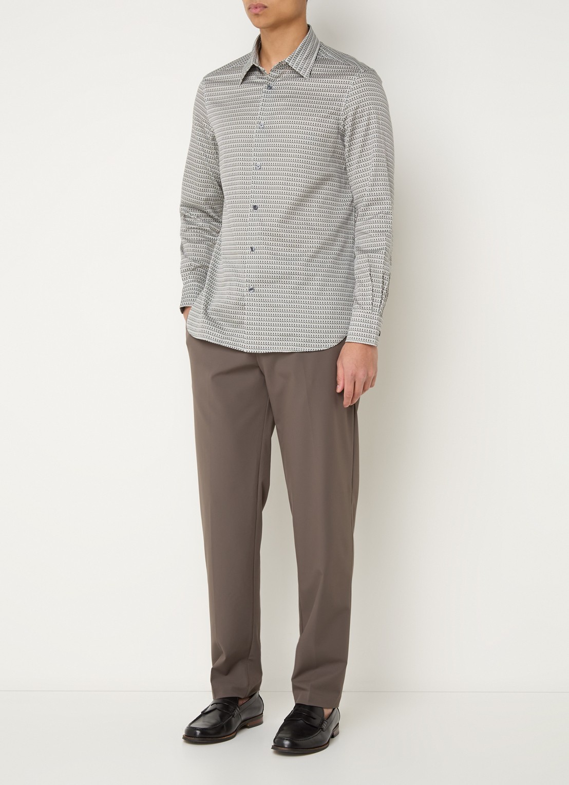 Armani Slim fit pantalon met steekzakken - voorkant 4 bruin