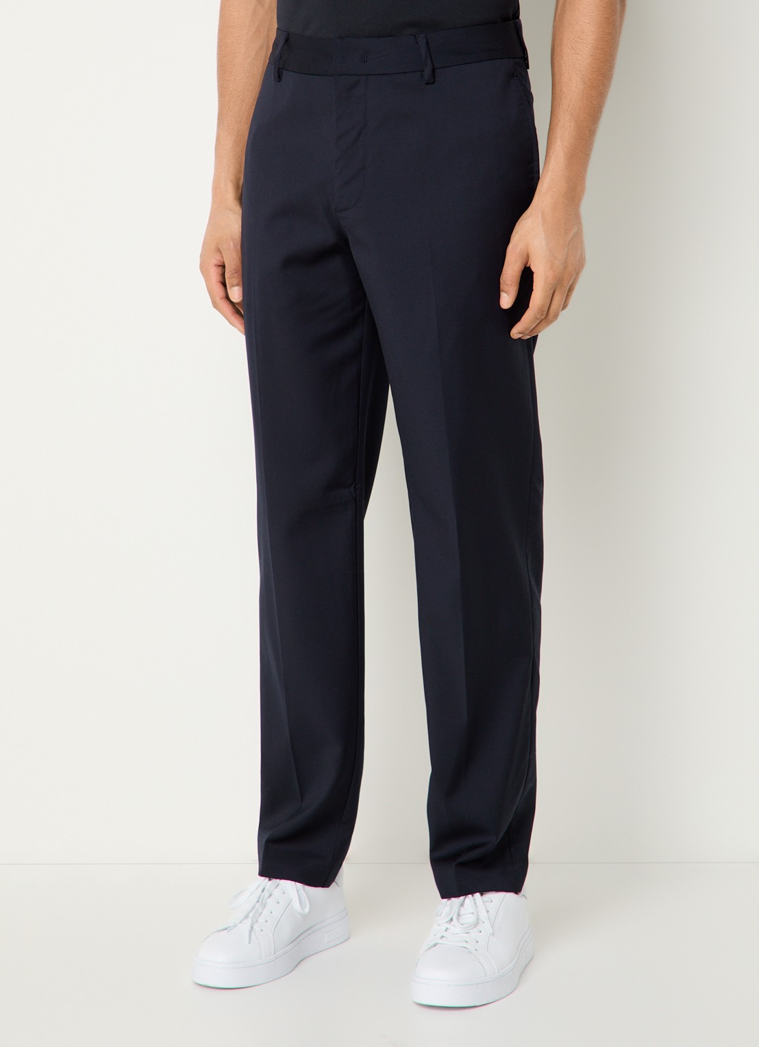 Armani Slim fit pantalon met steekzakken - detail 3 donkerblauw
