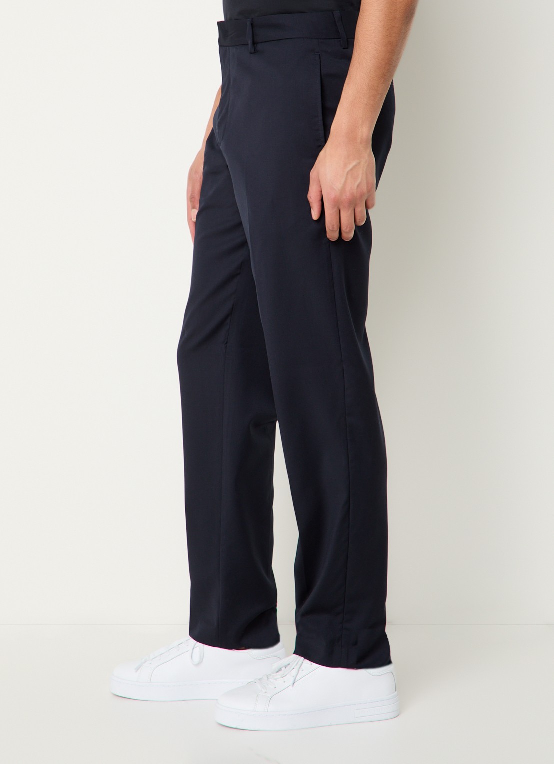Armani Slim fit pantalon met steekzakken - detail 4 donkerblauw