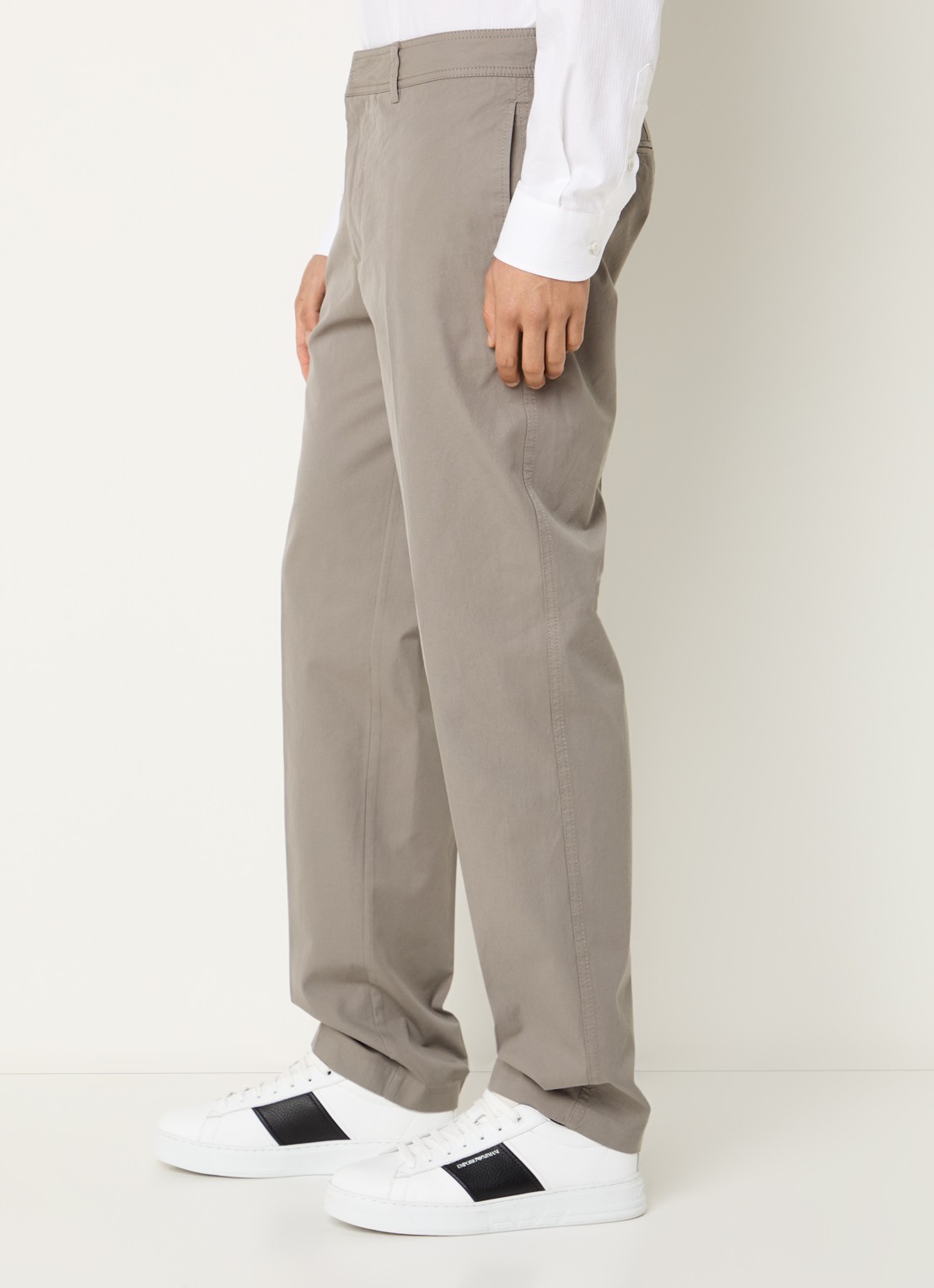 Armani Slim fit pantalon met steekzakken - detail 3 zwart