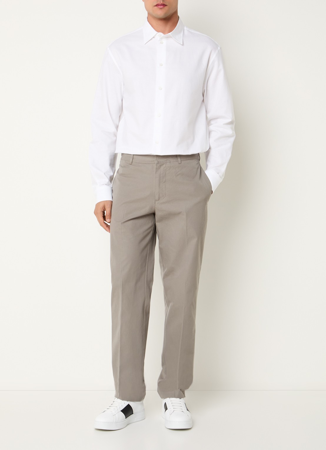 Armani Slim fit pantalon met steekzakken - voorkant 5 zwart