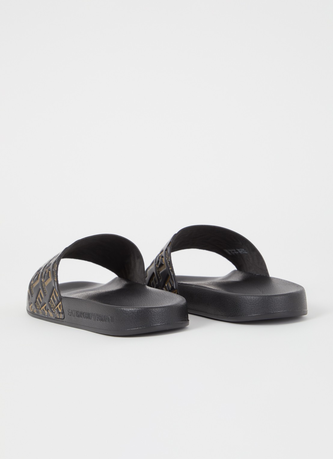 Armani Slipper met logo - achterkant hazelnootbruin