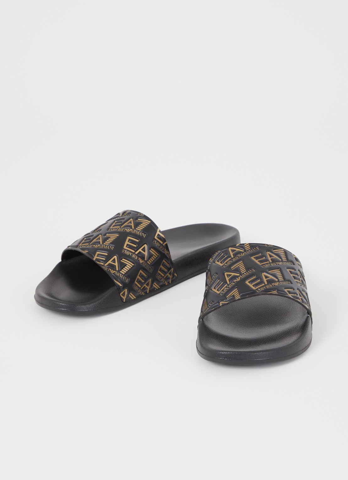 Armani Slipper met logo - detail 3 hazelnootbruin