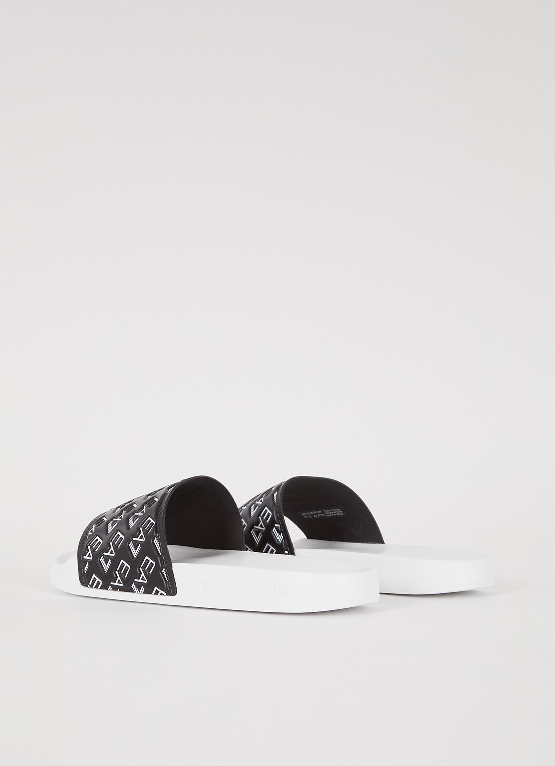 Armani Slipper met logo - achterkant 4 zwart