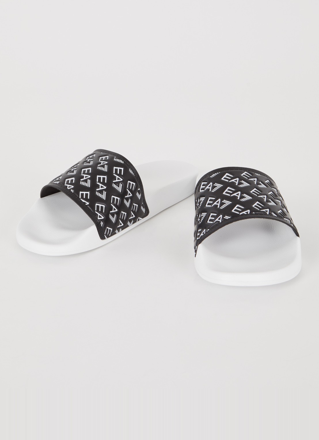 Armani Slipper met logo - detail zwart