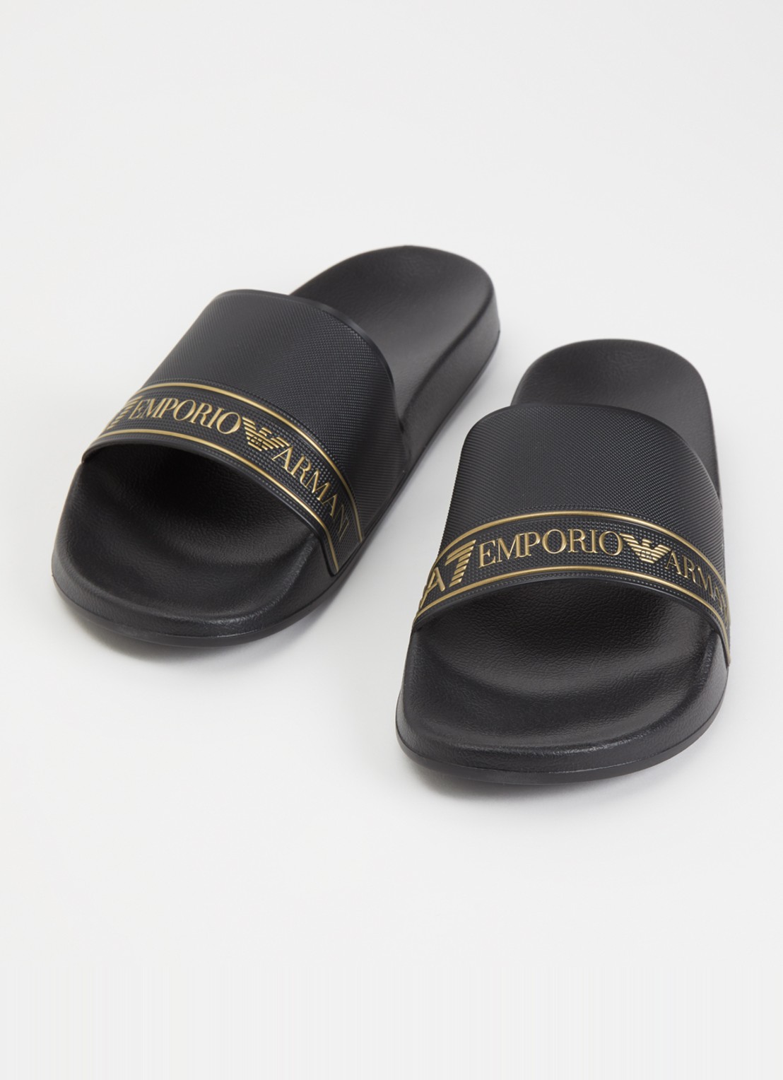 Armani Slipper met logo - detail 3 zwart