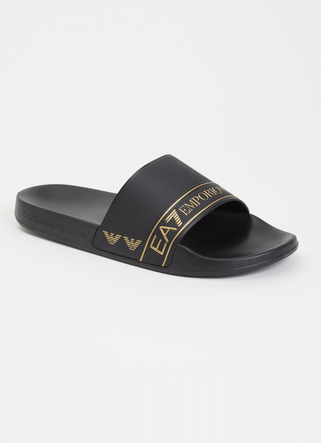 Armani Slipper met logo - voorkant 2 zwart