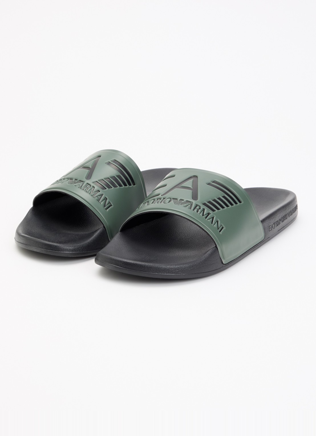 Armani Slipper met logo - detail 3 donkergroen