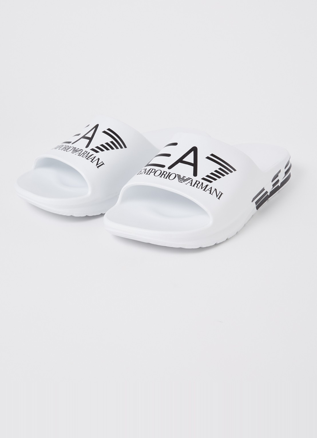 Armani Slipper met logoprint - detail wit