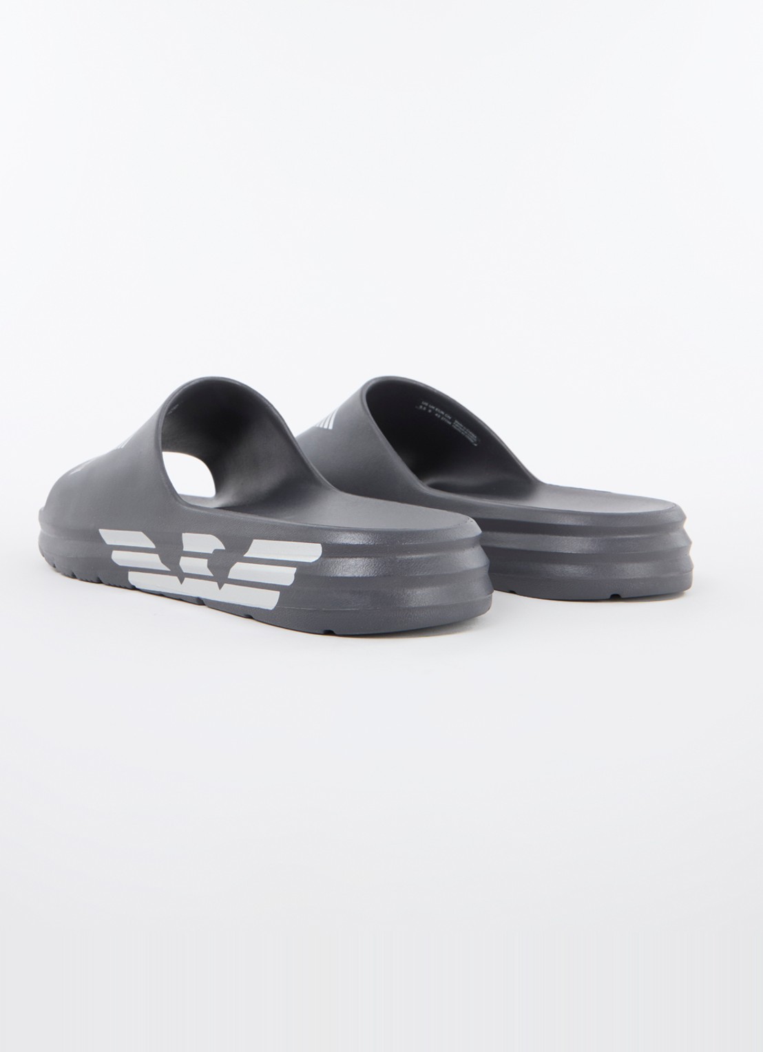 Armani Slipper met logoprint - achterkant donkerblauw