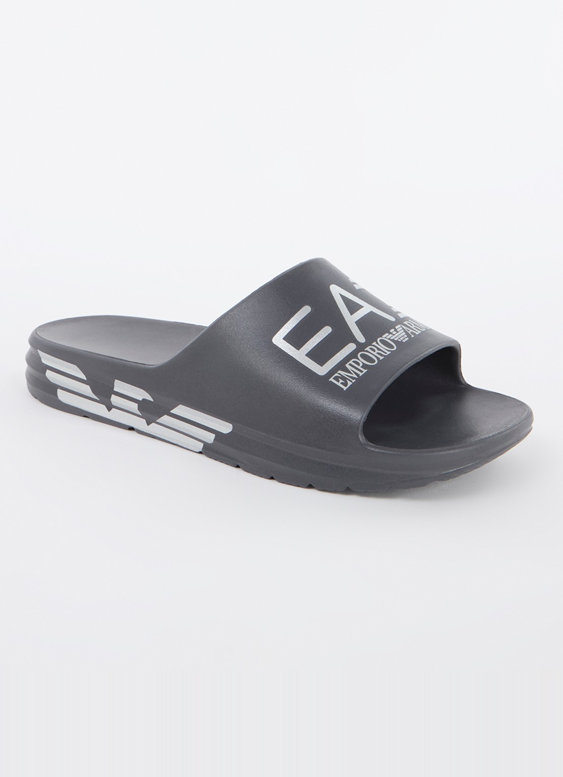 Armani Slipper met logoprint - voorkant 2 donkerblauw
