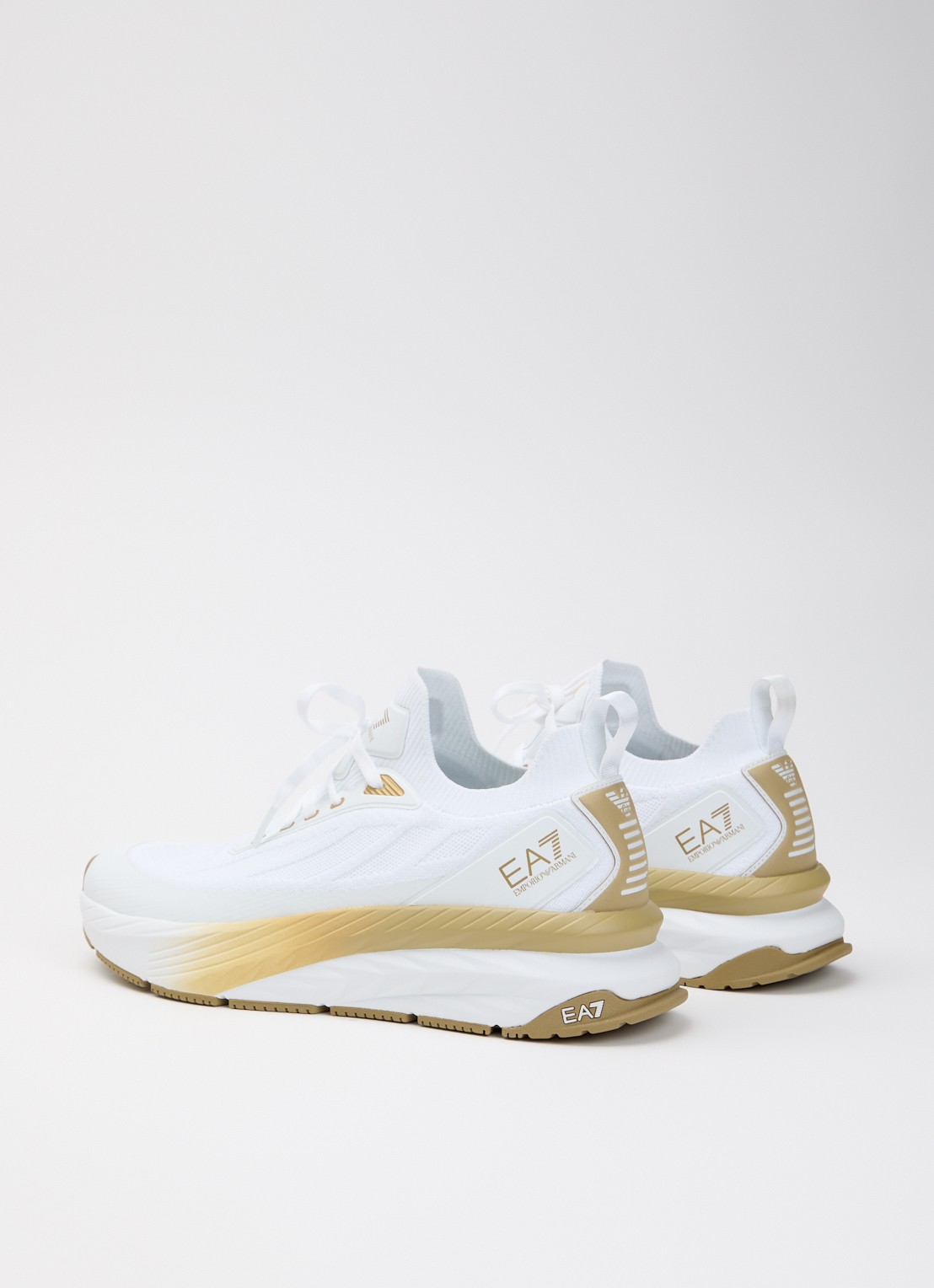 Armani Sneaker met gebreid bovenwerk - achterkant 2 wit