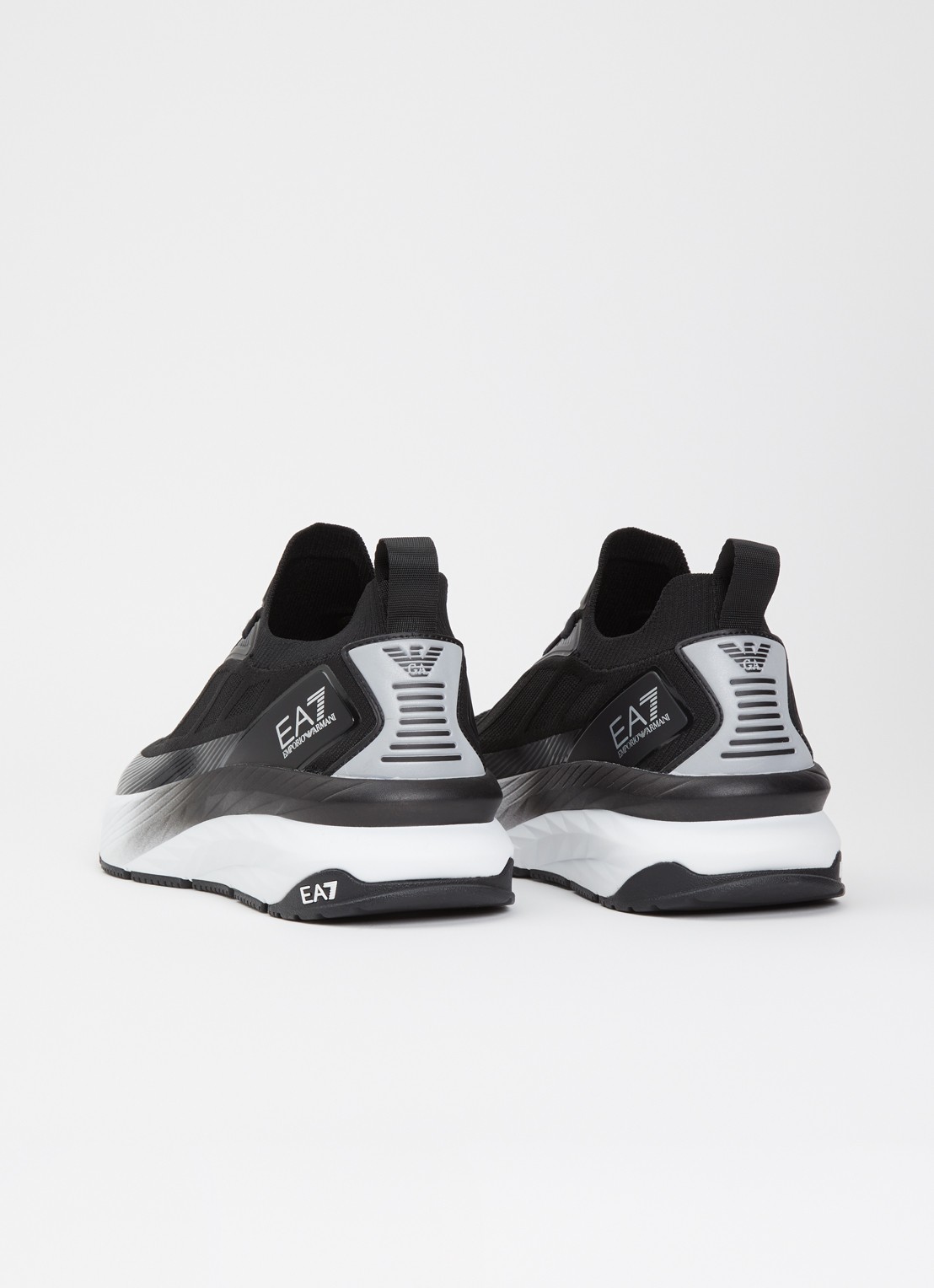 Armani Sneaker met gebreid bovenwerk - achterkant 5 zwart