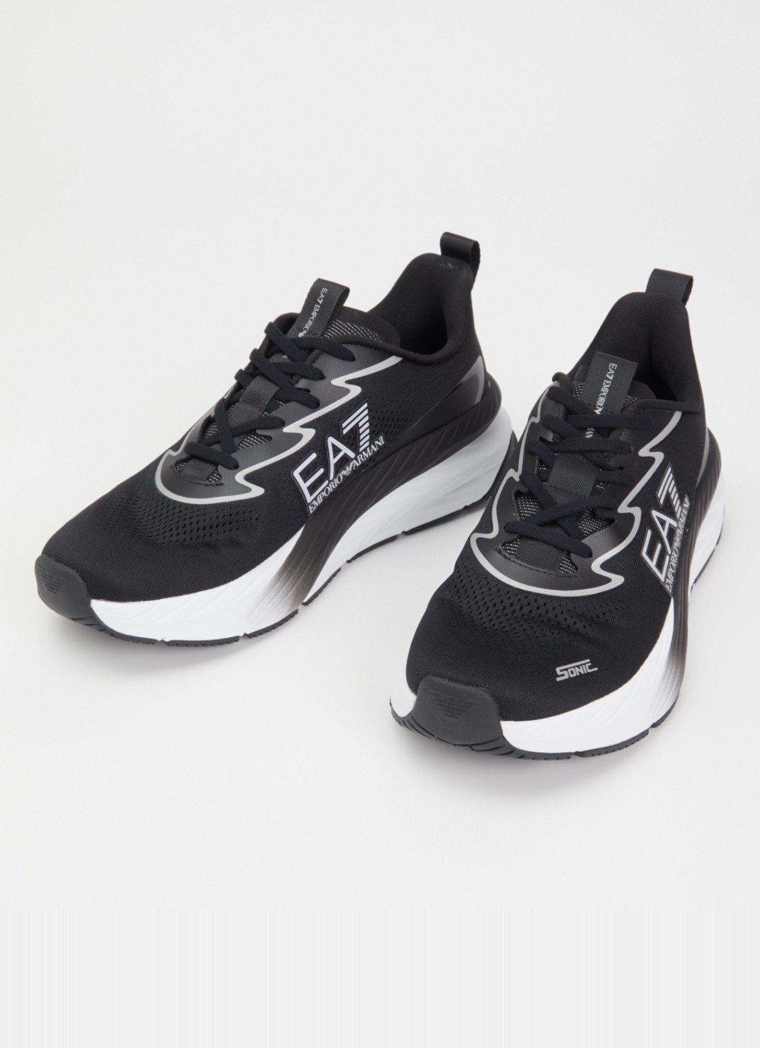 Armani Sneaker met gebreid bovenwerk - detail 2 zwart
