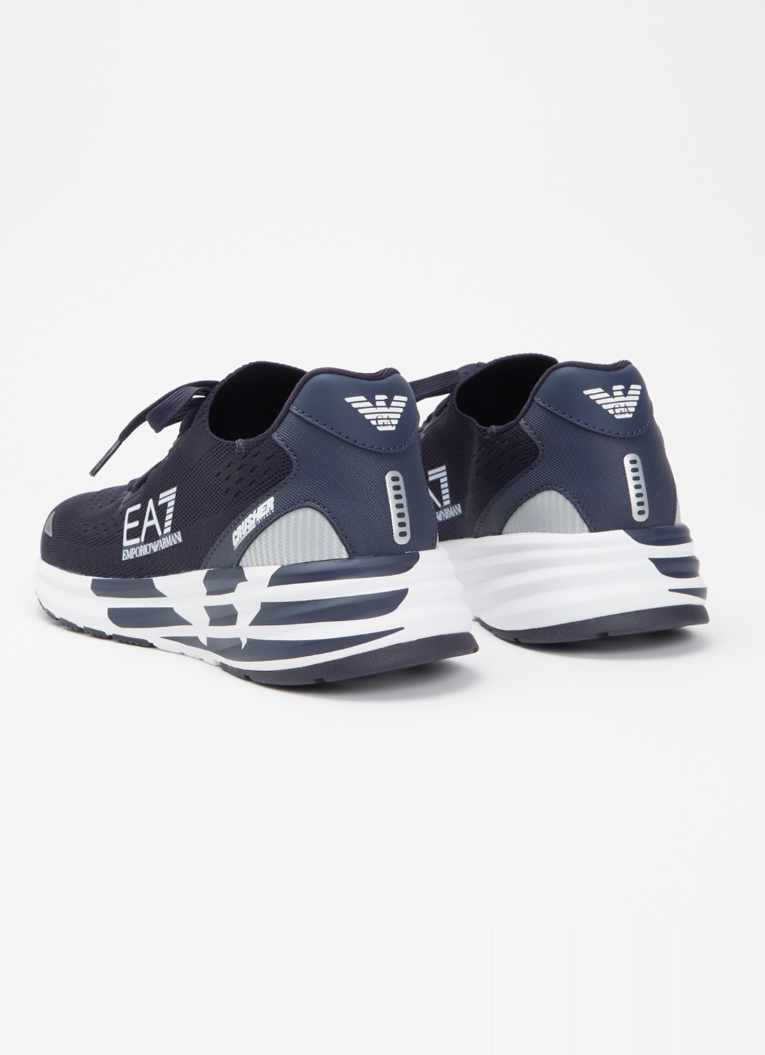 Armani Sneaker met gebreid bovenwerk - achterkant donkerblauw