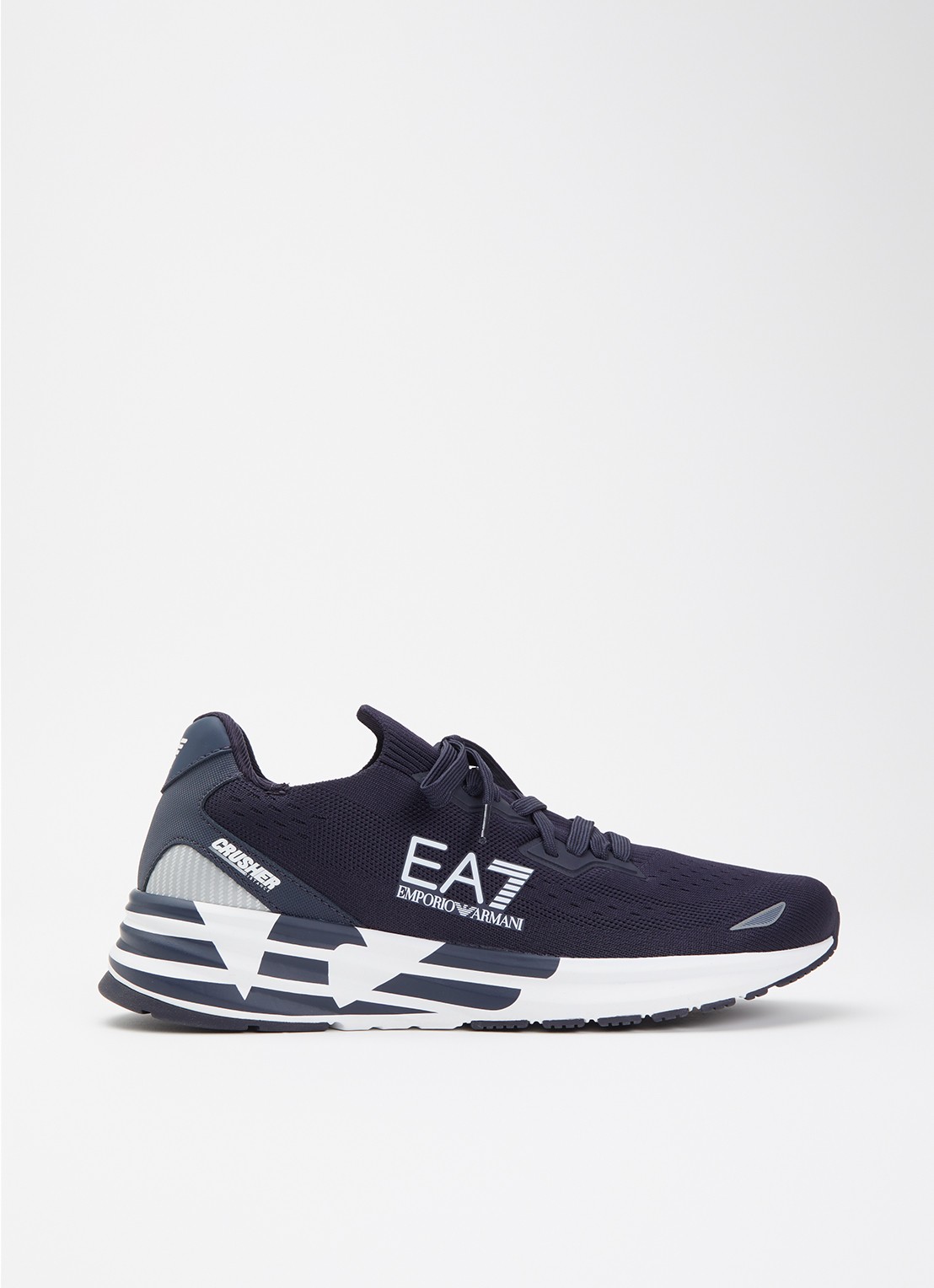 Armani Sneaker met gebreid bovenwerk - voorkant 5 donkerblauw