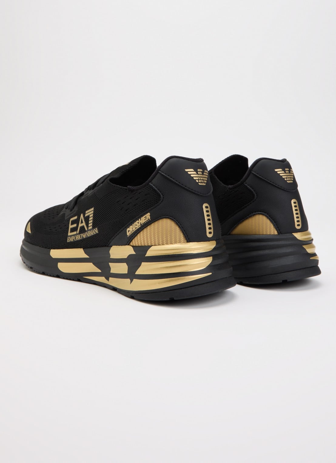 Armani Sneaker met gebreid bovenwerk - achterkant 5 zwart